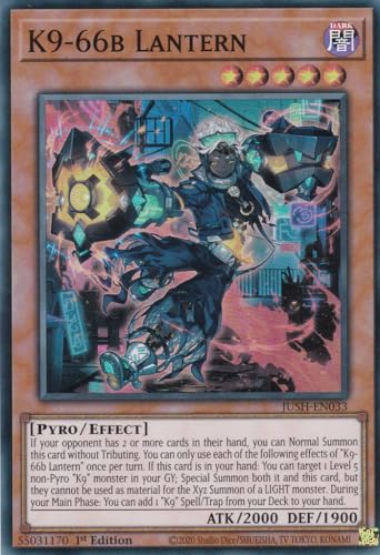 JUSH-EN033 - K9-66b Lantern - Super Rare - Englisch - 1. Auflage - Justice Hunters - mit LMS Trading Fieldcenter-Karte Yugioh - Sammelkarte - TCG - Original von LMS Trading