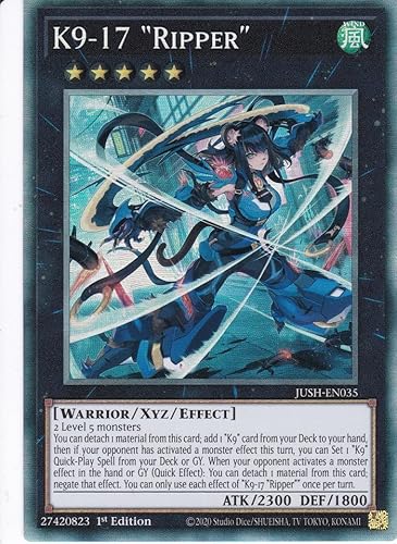 JUSH-EN035 - K9-17 Ripper - Collector Rare - Englisch - 1. Auflage - Justice Hunters - mit LMS Trading Fieldcenter-Karte Yugioh - Sammelkarte - TCG - Original JUSH-EN035 - K9-17 Ripper - Collector Rare - Englisch - 1. Auflage - Justice Hunters - mit LMS Trading Fieldcenter-Karte Yugioh - Sammelkarte - TCG - Original von LMS Trading