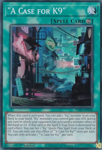 JUSH-EN040 - A Case for K9 - Super Rare - Englisch - 1. Auflage - Justice Hunters - mit LMS Trading Fieldcenter-Karte Yugioh - Sammelkarte - TCG - Original von LMS Trading