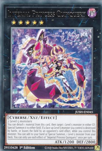 JUSH-EN045 - Imperial Princess Quinquery - Rare - Englisch - 1. Auflage - Justice Hunters - mit LMS Trading Fieldcenter-Karte Yugioh - Sammelkarte - TCG - Original JUSH-EN045 - Imperial Princess Quinquery - Rare - Englisch - 1. Auflage - Justice Hunters - mit LMS Trading Fieldcenter-Karte Yugioh - Sammelkarte - TCG - Original von LMS Trading