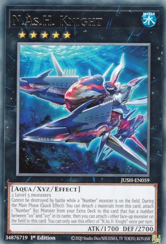 JUSH-EN059 - N.As.H. Knight - Rare - Englisch - 1. Auflage - Justice Hunters - mit LMS Trading Fieldcenter-Karte Yugioh - Sammelkarte - TCG - Original von LMS Trading