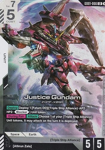 Justice Gundam ZGMF-X09A - GD01-066 - Legend Rare - Newtype Rising - Gundam TCG - Einzelkarte - Offiziell - Anime - mit LMS-Trading Karte von LMS Trading