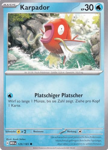 Karmesin & Purpur – 151-129/207 - Karpador - Common - Pokemon - mit LMS Trading Grußkarte von LMS Trading