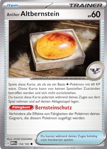 Karmesin & Purpur – 151-154/207 - Antiker Altbernstein - Common - Pokemon - mit LMS Trading Grußkarte von LMS Trading