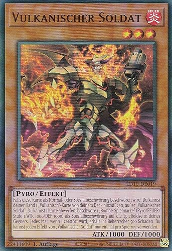 LD10-DE019 - Vulkanischer Soldat - Ultra Rare - 1. Auflage - Deutsch - Legendary Duelists: Soulburning Volcano - mit LMS Trading Fieldcenter-Karte Yugioh von LMS Trading