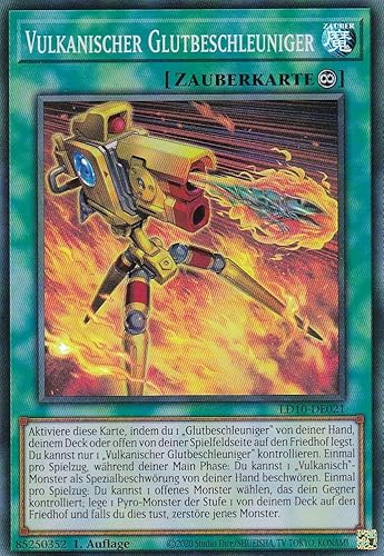 LD10-DE021 - Vulkanischer Glutbeschleuniger - Super Rare - 1. Auflage - Deutsch - Legendary Duelists: Soulburning Volcano - mit LMS Trading Fieldcenter-Karte Yugioh von LMS Trading