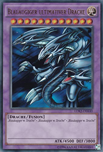 LDK2-DEK40 - Blauäugiger ultimativer Drache - Ultra Rare - Reprint - Deutsch - Legendary Decks II - mit LMS Trading Fieldcenter-Karte Yugioh von LMS Trading