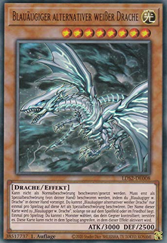 LDS2-DE008 - Blauäugiger alternativer weißer Drache - Ultra Rare - 1. Auflage - Deutsch - Legendary Duelist Season 2 - mit LMS Trading Fieldcenter-Karte Yugioh von LMS Trading