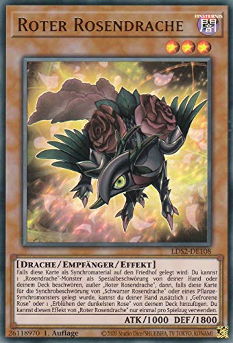LDS2-DE108 - Roter Rosendrache - Ultra Rare - 1. Auflage - Deutsch - Legendary Duelist Season 2 - mit LMS Trading Fieldcenter-Karte Yugioh LDS2-DE108 - Roter Rosendrache - Ultra Rare - 1. Auflage - Deutsch - Legendary Duelist Season 2 - mit LMS Trading Fieldcenter-Karte Yugioh von LMS Trading