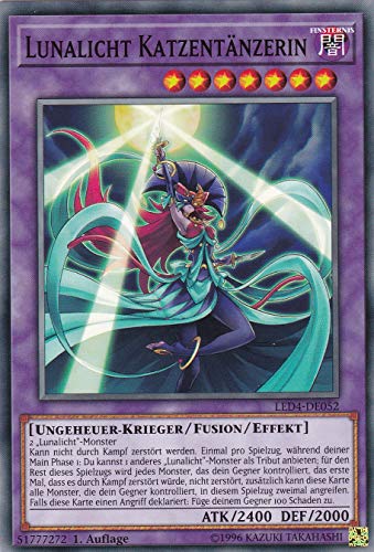 LED4-DE052 - Lunalicht Katzentänzerin - Common - 1. Auflage - Deutsch - Legendary Duelists: Sisters of The Rose - mit LMS Trading Fieldcenter-Karte Yugioh von LMS Trading