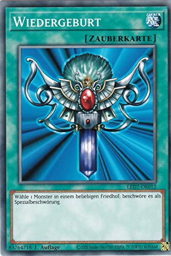 LED7-DE012 - Wiedergeburt - Common - Reprint - Deutsch - Legendary Duelists: Rage of Ra - mit LMS Trading Fieldcenter-Karte Yugioh von LMS Trading