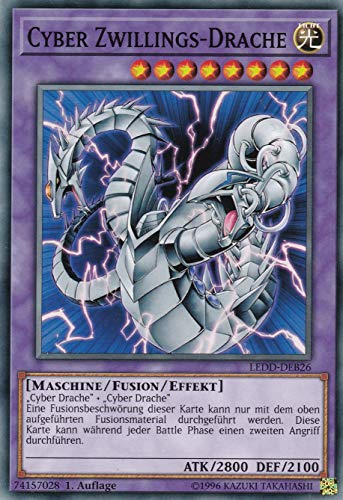 LEDD-DEB26 - Cyber Zwillings-Drache - Common - 1. Auflage - DEUTSCH - Legendary Dragon Decks - mit LMS Trading Fieldcenter-Karte Yugioh von LMS Trading