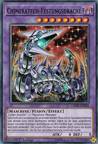 LEDD-DEB28 - Chimeratech-Festungsdrache - Common - 1. Auflage - DEUTSCH - Legendary Dragon Decks - mit LMS Trading Fieldcenter-Karte Yugioh von LMS Trading