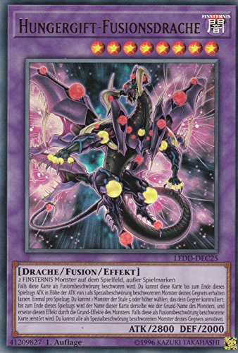 LEDD-DEC25 - Hungergift-Fusionsdrache - Ultra Rare - 1. Auflage - DEUTSCH - Legendary Dragon Decks - mit LMS Trading Fieldcenter-Karte Yugioh von LMS Trading