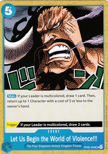 LMS Trading Let Us Begin The World of Violence!!! (OP05-059) - Uncommon - Awakening of The New - One Piece Card Game - Einzelkarte Grußkarte von LMS Trading