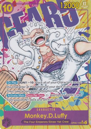LMS Trading Monkey.D.Luffy (OP05-119) (V.2) - Alternatives Artwork - Secret Rare - Awakening of The New - One Piece Card Game - Einzelkarte Grußkarte von LMS Trading