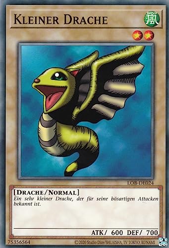 LOB-DE024 - Kleiner Drache - Common - Reprint - Deutsch - Legend of Blue Eyes White Dragon (25th Anniversary Edition) - mit LMS Trading Fieldcenter-Karte Yugioh von LMS Trading