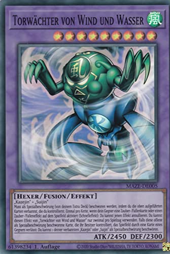 MAZE-DE005 - Torwächter von Wind und Wasser - Super Rare - 1. Auflage - Deutsch - Maze of Memories - mit LMS Trading Fieldcenter-Karte Yugioh von LMS Trading