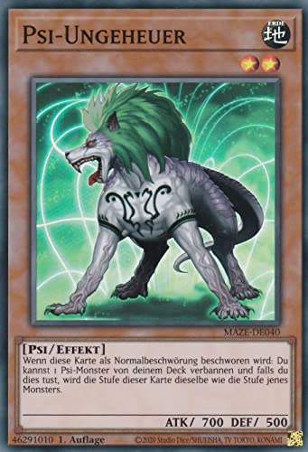 MAZE-DE040 - Psi-Ungeheuer - Super Rare - 1. Auflage - Deutsch - Maze of Memories - mit LMS Trading Fieldcenter-Karte Yugioh MAZE-DE040 - Psi-Ungeheuer - Super Rare - 1. Auflage - Deutsch - Maze of Memories - mit LMS Trading Fieldcenter-Karte Yugioh von LMS Trading