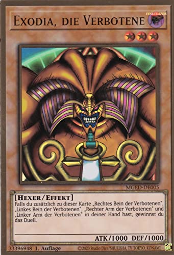 MGED-DE005 - Exodia, die Verbotene - Gold Rare - Reprint - Deutsch - Maximum Gold: EL Dorado - mit LMS Trading Fieldcenter-Karte Yugioh von LMS Trading