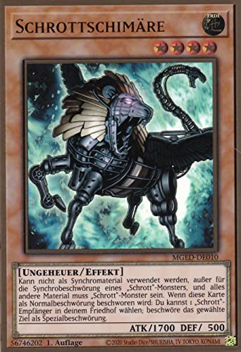 MGED-DE010 - Schrottschimäre - Gold Rare - Reprint - Deutsch - Maximum Gold: EL Dorado - mit LMS Trading Fieldcenter-Karte Yugioh von LMS Trading