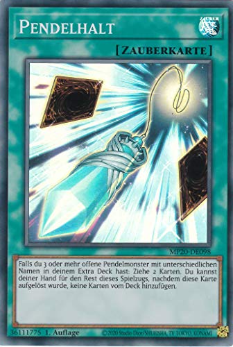 MP20-DE098 - Pendelhalt - Super Rare - Reprint - Deutsch - 2020 Tin of Lost Memories Mega Pack - mit LMS Trading Fieldcenter-Karte Yugioh MP20-DE098 - Pendelhalt - Super Rare - Reprint - Deutsch - 2020 Tin of Lost Memories Mega Pack - mit LMS Trading Fieldcenter-Karte Yugioh von LMS Trading