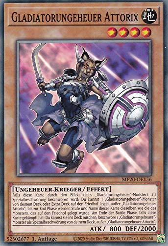 MP20-DE156 - Gladiatorungeheuer Attorix - Common - Reprint - Deutsch - 2020 Tin of Lost Memories Mega Pack - mit LMS Trading Fieldcenter-Karte Yugioh von LMS Trading