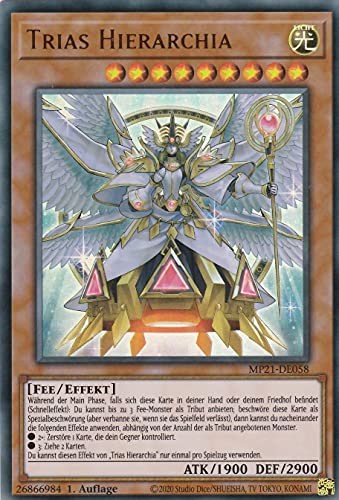 MP21-DE058 - Trias Hierarchia - Ultra Rare - Reprint - Deutsch - Megatin 2021 - mit LMS Trading Fieldcenter-Karte Yugioh von LMS Trading