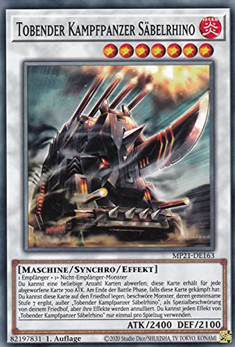 MP21-DE163 - Tobender Kampfpanzer Säbelrhino - Common - Reprint - Deutsch - Megatin 2021 - mit LMS Trading Fieldcenter-Karte Yugioh MP21-DE163 - Tobender Kampfpanzer Säbelrhino - Common - Reprint - Deutsch - Megatin 2021 - mit LMS Trading Fieldcenter-Karte Yugioh von LMS Trading
