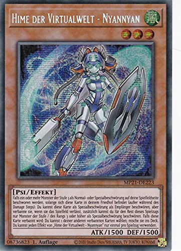 MP21-DE223 - Hime der Virtualwelt - Nyannyan - Secret Rare - Reprint - Deutsch - Megatin 2021 - mit LMS Trading Fieldcenter-Karte Yugioh von LMS Trading