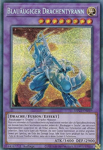 MP23-DE019 - Blauäugiger Drachentyrann - Secret Rare - Deutsch - 1. Auflage - 25th Anniversary Tin: Dueling Heroes Mega Pack Einzelkarten - mit LMS Trading Fieldcenter-Karte von LMS Trading