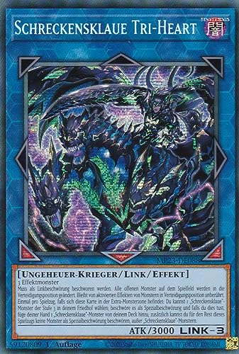 MP23-DE088 - Schreckensklaue Tri-Heart - Secret Rare - Deutsch - 1. Auflage - 25th Anniversary Tin: Dueling Heroes Mega Pack Einzelkarten - mit LMS Trading Fieldcenter-Karte von LMS Trading