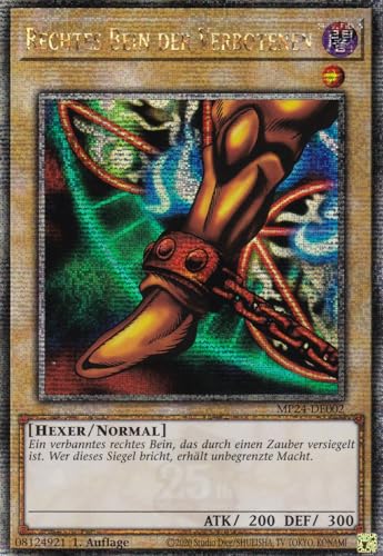 MP24-DE002 - Rechtes Bein der Verbotenen - Quarter Century Secret Rare - Deutsch - 1. Auflage - 25th Anniversary Tin: Dueling Mirrores - mit LMS Trading Fieldcenter-Karte Yugioh MP24-DE002 - Rechtes Bein der Verbotenen - Quarter Century Secret Rare - Deutsch - 1. Auflage - 25th Anniversary Tin: Dueling Mirrores - mit LMS Trading Fieldcenter-Karte Yugioh von LMS Trading