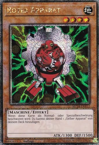 MP24-DE012 - Roter Apparat - Quarter Century Secret Rare - Deutsch - 1. Auflage - 25th Anniversary Tin: Dueling Mirrores - mit LMS Trading Fieldcenter-Karte Yugioh MP24-DE012 - Roter Apparat - Quarter Century Secret Rare - Deutsch - 1. Auflage - 25th Anniversary Tin: Dueling Mirrores - mit LMS Trading Fieldcenter-Karte Yugioh von LMS Trading