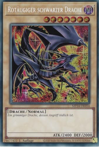 MP24-DE054 - Rotäugiger schwarzer Drache - Secret Rare - Deutsch - 1. Auflage - 25th Anniversary Tin: Dueling Mirrores - mit LMS Trading Fieldcenter-Karte Yugioh von LMS Trading