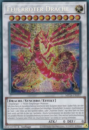 MP24-DE097 - Feuerroter Drache - Secret Rare - Deutsch - 1. Auflage - 25th Anniversary Tin: Dueling Mirrores - mit LMS Trading Fieldcenter-Karte Yugioh von LMS Trading