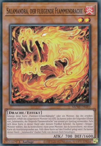 MZMI-DE002 - Salamandra, der Fliegende Flammendrache - Super Rare - 1. Auflage - Super Rare - Maze of Millennia - mit LMS Trading Fieldcenter-Karte Yugioh von LMS Trading