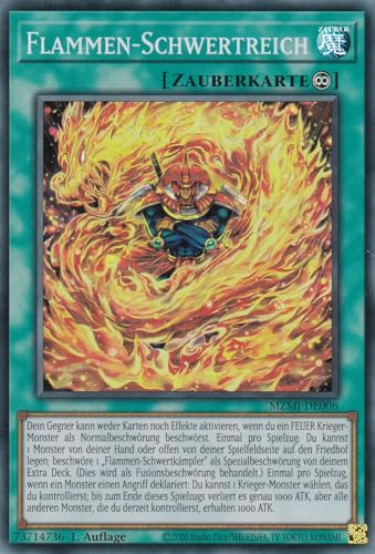 MZMI-DE006 - Flammen-Schwertreich - Super Rare - 1. Auflage - Super Rare - Maze of Millennia - mit LMS Trading Fieldcenter-Karte Yugioh von LMS Trading