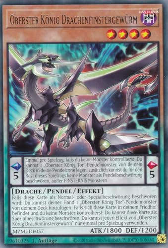 MZMI-DE057 - Oberster König Drachenfinstergewürm - Rare - 1. Auflage - Rare - Maze of Millennia - mit LMS Trading Fieldcenter-Karte Yugioh von LMS Trading