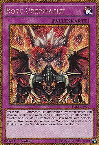 PGL3-DE020 - Rote Übermacht - Gold Secret Rare - Deutsch - Premium Gold: Infinite Gold - mit LMS Trading Fieldcenter-Karte Yugioh von LMS Trading