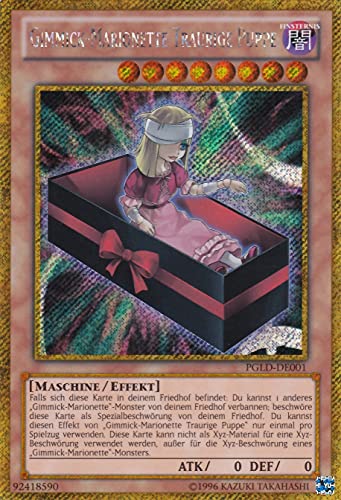 PGLD-DE001 - Gimmick-Marionette Traurige Puppe - Gold Secret Rare - Deutsch - Premium Gold - mit LMS Trading Fieldcenter-Karte Yugioh von LMS Trading