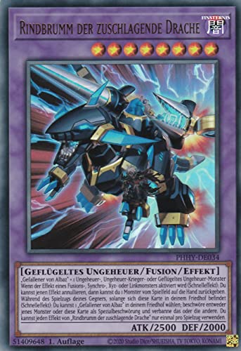 PHHY-DE034 - Rindbrumm der zuschlagende Drache - Ultra Rare - 1. Auflage - Deutsch - Photon Hypernova - mit LMS Trading Fieldcenter-Karte Yugioh von LMS Trading