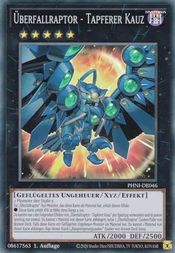 PHNI-DE046 - Überfallraptor - Tapferer Kauz - Super Rare - 1. Auflage - DEUTSCH - Phantom Nightmare - mit LMS Trading Fieldcenter-Karte Yugioh von LMS Trading