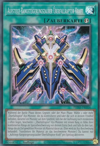 PHNI-DE056 - Aufstiegs - Rangsteigerungszauberer Überfallraptor - Kraft - Super Rare - 1. Auflage - DEUTSCH - Phantom Nightmare - mit LMS Trading Fieldcenter-Karte Yugioh von LMS Trading