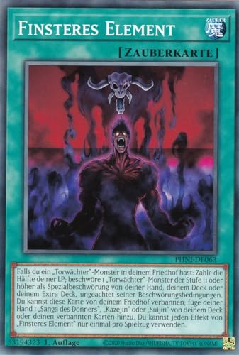 PHNI-DE063 - Finsteres Element - Common - 1. Auflage - DEUTSCH - Phantom Nightmare - mit LMS Trading Fieldcenter-Karte Yugioh PHNI-DE063 - Finsteres Element - Common - 1. Auflage - DEUTSCH - Phantom Nightmare - mit LMS Trading Fieldcenter-Karte Yugioh von LMS Trading