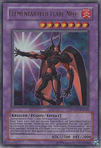 POTD-DE032 - Elementarheld Flare Neos - Ultra Rare - Deutsch - Power of The Duelist - mit LMS Trading Fieldcenter-Karte Yugioh von LMS Trading