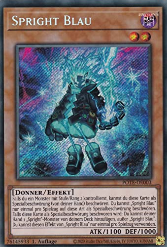 POTE-DE003 - Spright Blau - Secret Rare - 1. Auflage - Deutsch - Power of The Elements - mit LMS Trading Fieldcenter-Karte Yugioh POTE-DE003 - Spright Blau - Secret Rare - 1. Auflage - Deutsch - Power of The Elements - mit LMS Trading Fieldcenter-Karte Yugioh von LMS Trading