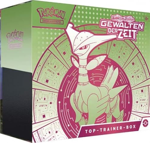 Pokemon - Kasemir & Purpur - Gewalten der Zeit - Top Trainer Box - Eisenblatt - Deutsch - Originalverpackt mit LMS Trading Grußkarte von LMS Trading