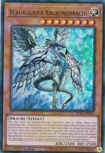 RA01-DE016 - Blauäugiger Abgrunddrache - Ultra Rare - 1. Auflage - DEUTSCH - 25th Anniversary Rarity Collection - mit LMS Trading Fieldcenter-Karte Yugioh von LMS Trading