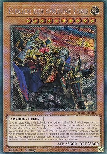 RA01-DE019 - Eldlich der goldene Lord (Version 2) - Platinum Secret Rare - 1. Auflage - DEUTSCH - 25th Anniversary Rarity Collection - mit LMS Trading Fieldcenter-Karte Yugioh von LMS Trading